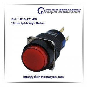 Butto K16-271-RD 16mm Işıklı Yaylı Buton