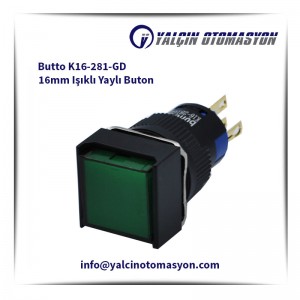 Butto K16-281-GD 16mm Işıklı Yaylı Buton
