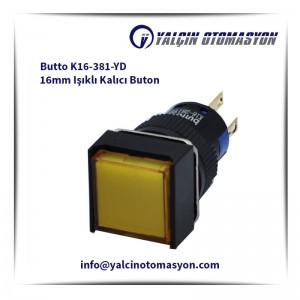 Butto K16-381-YD 16mm Işıklı Kalıcı Buton