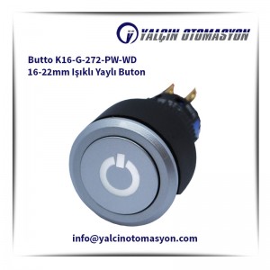 Butto K16-G-272-PW-WD 16-22mm Işıklı Yaylı Buton