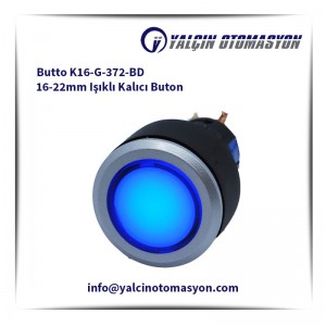 Butto K16-G-372-BD 16-22mm Işıklı Kalıcı Buton