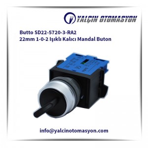 Butto SD22-5720-3-RA2 22mm 1-0-2 Işıklı Kalıcı Mandal Buton