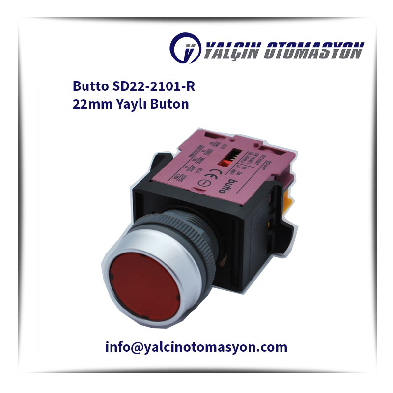 Butto SD22-2101-R 22mm Yaylı Buton