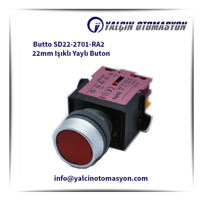 Butto SD22-2701-RA2 22mm Işıklı Yaylı Buton